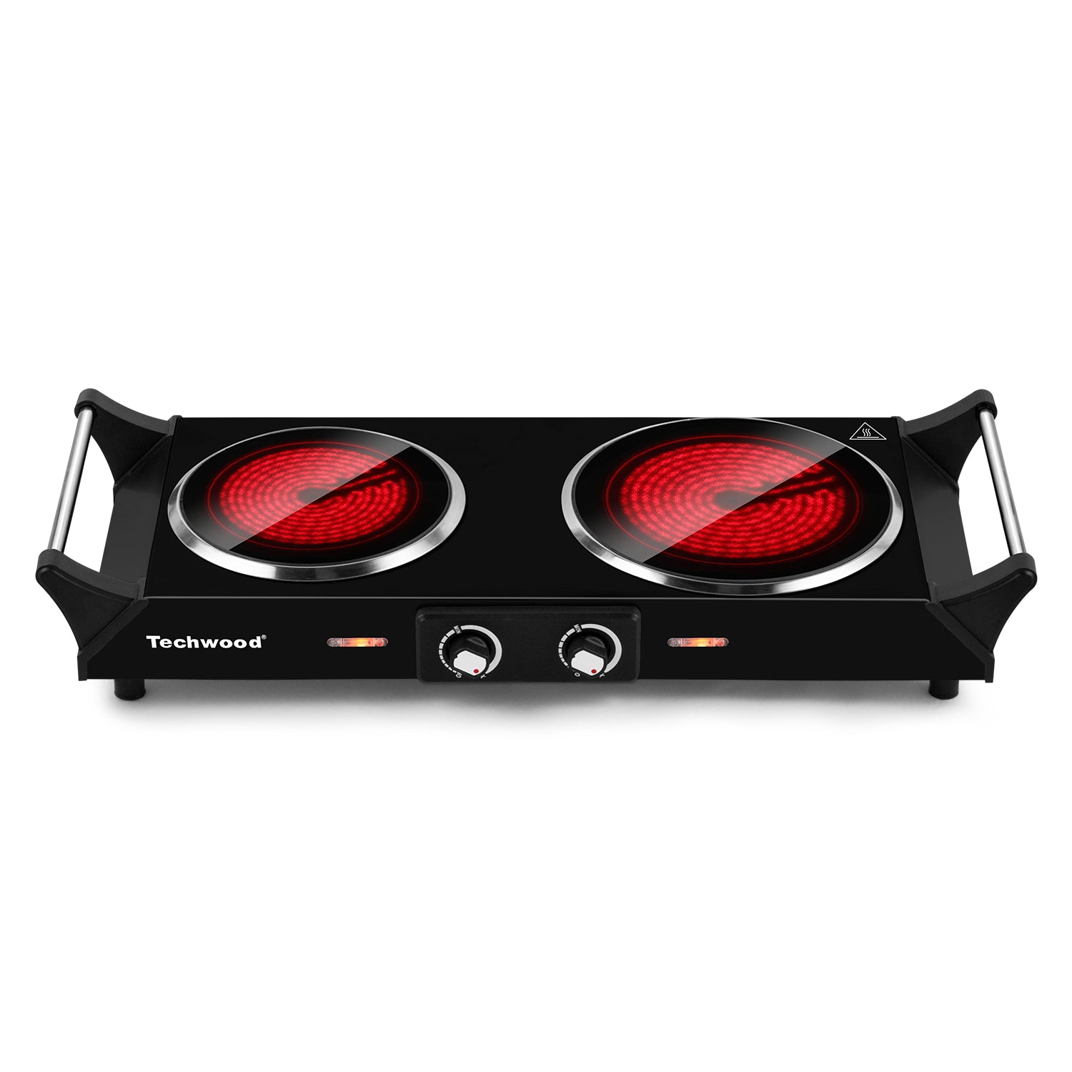 Hot Plate, Techwood 1800W Double Infrared Ceramic Electric Stove for  Cooking, Dual Control Cooktop Burner, Portable Anti-scald handles Suitable  for