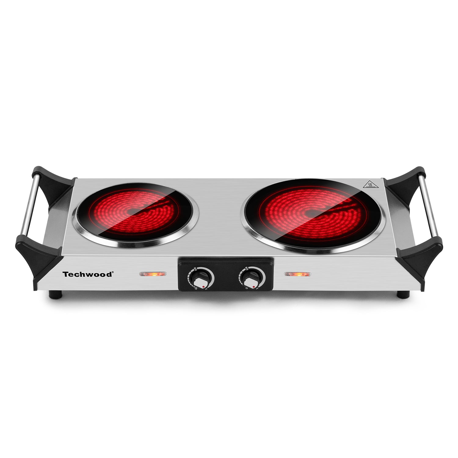 Hot Plate, Techwood 1800W Double Infrared Ceramic Electric Stove for  Cooking, Dual Control Cooktop Burner, Portable Anti-scald handles Suitable  for
