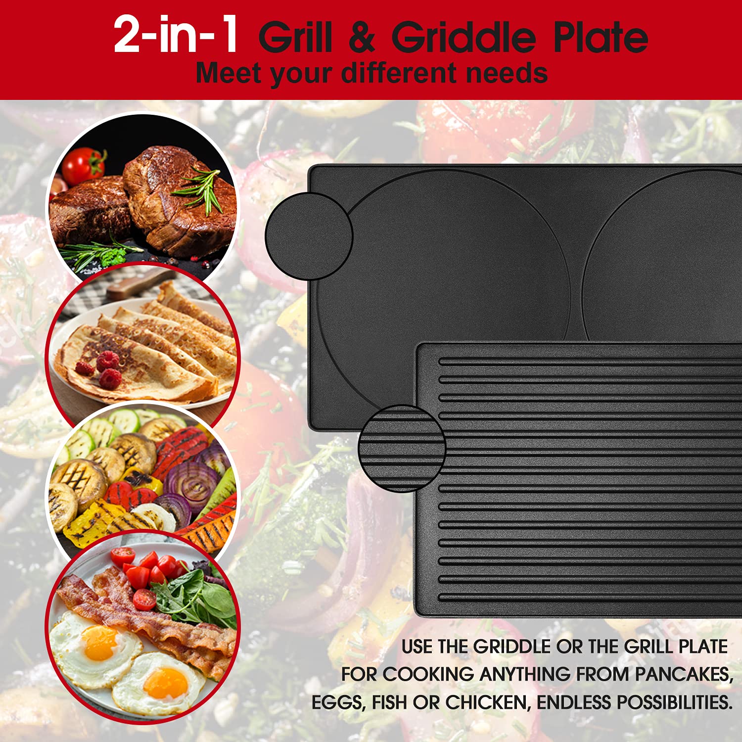 Raclette Table Grill, Techwood Electric Indoor Grill Korean BBQ Grill,  Removable 2-in-1 Non-Stick Grill Plate, 1500W Fast Heating with 8 Cheese  Melt