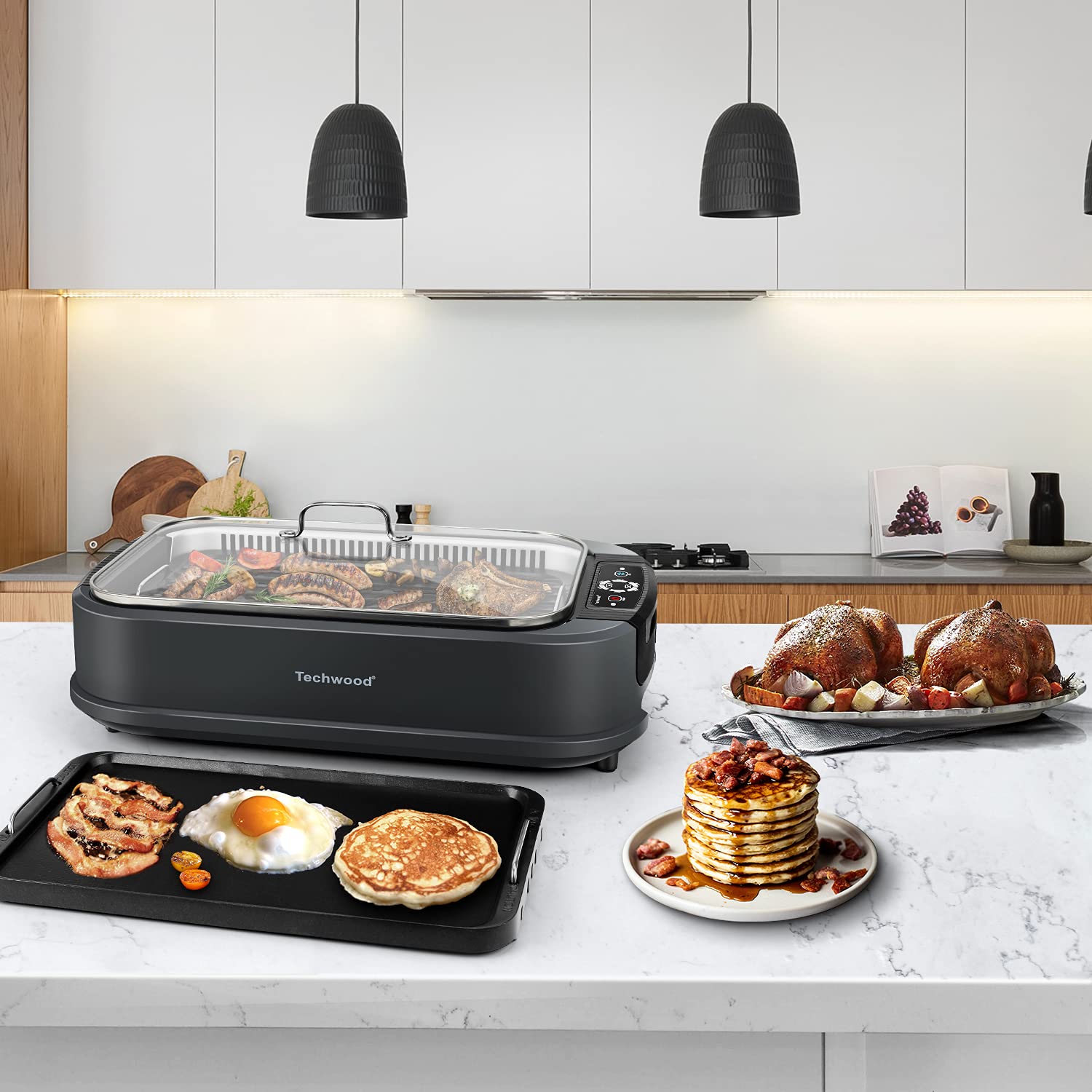 PowerXL Smokeless Indoor Electric 1500W Grill w/ Griddle Plate 