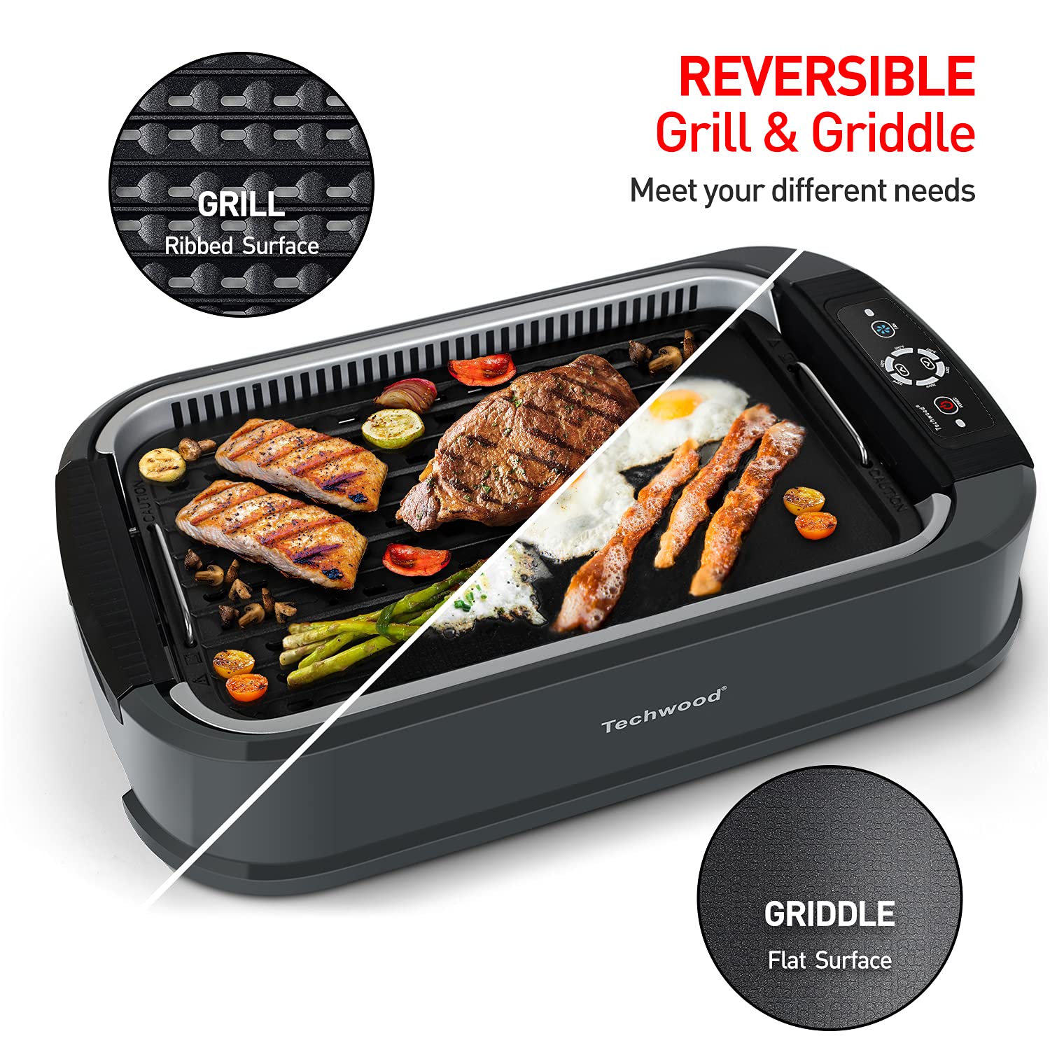 Indoor Smokeless Grill, Techwood 1500W Electric Grill with