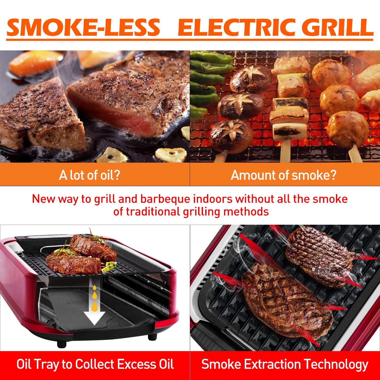 in the new indoor smokeless electric barbecue grill chicken grill