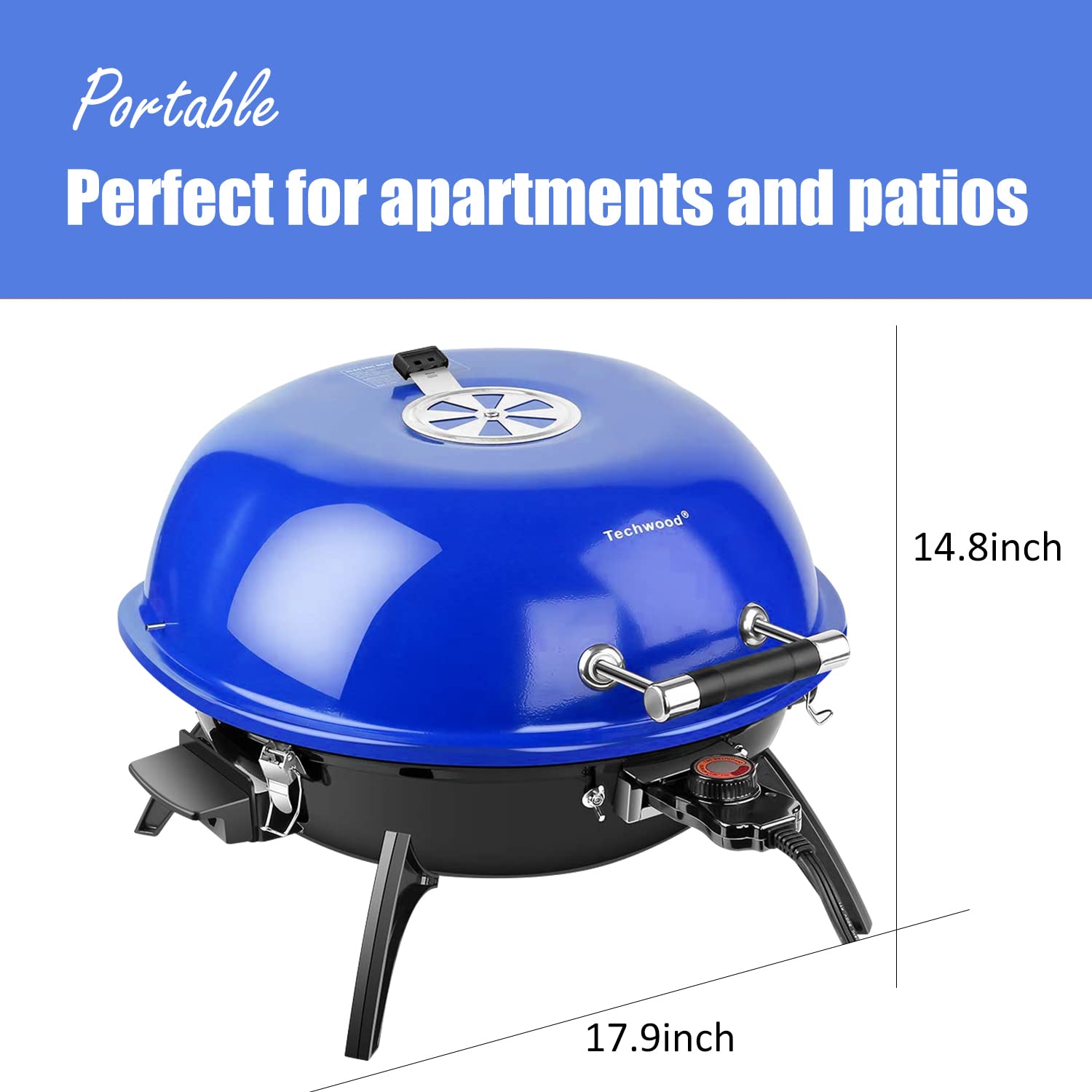 Techwood Electric BBQ Grill Double Layer Design Portable Removable G