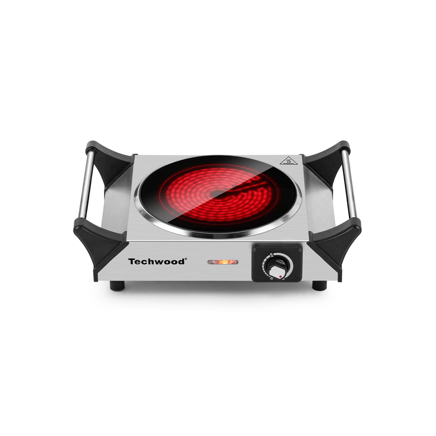 Techwood 1200W Infrared Ceramic 7.5" Glass Single Hot Plate with Stay Cool Handle(Silver)