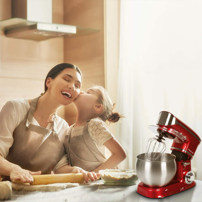 Techwood 6QT Tilt-Head Stand Mixer(Red)