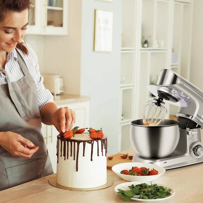 Techwood 6QT Tilt-Head Stand Mixer(Silver)