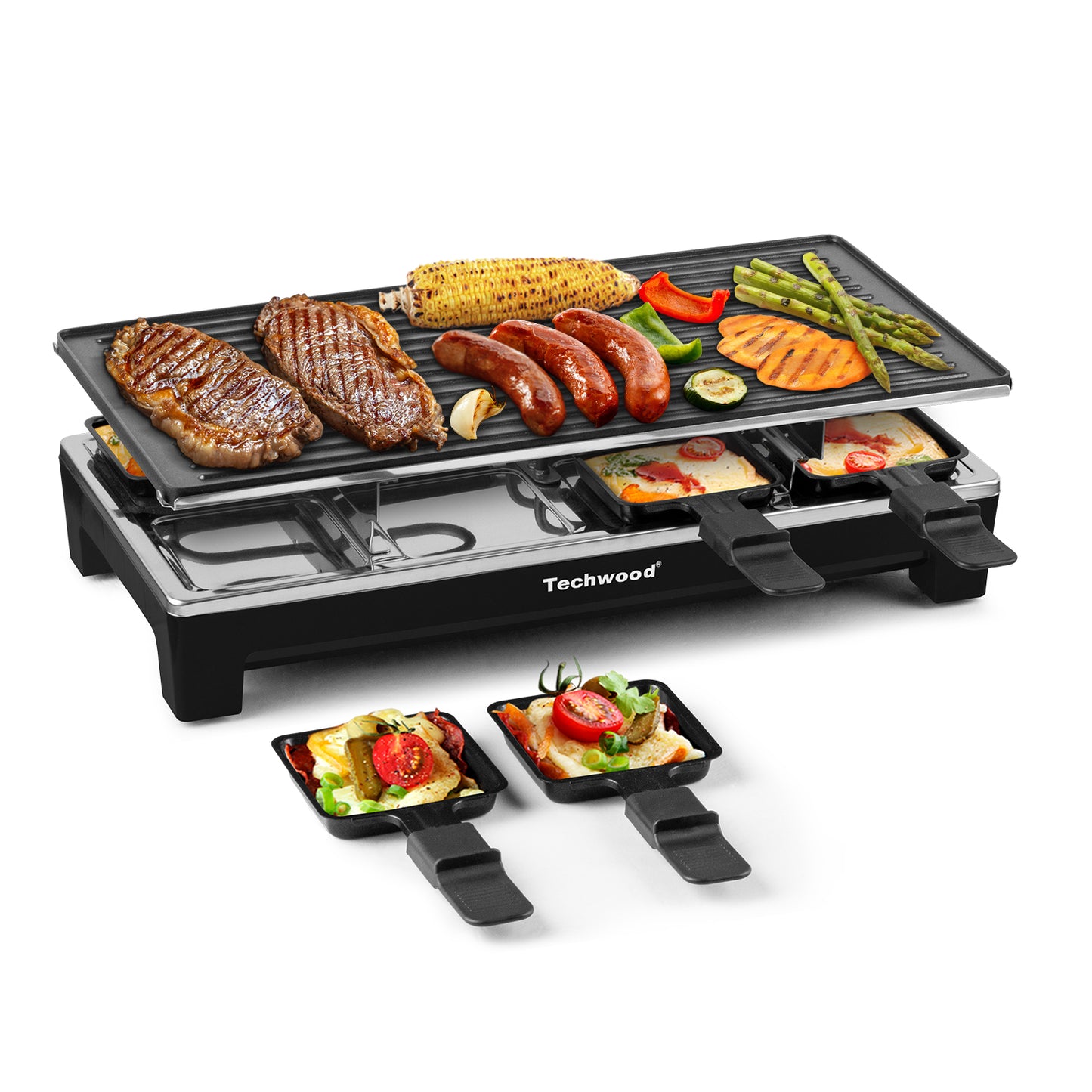 Raclette Table Grill, Techwood Electric Indoor Grill Korean BBQ Grill,  Removable 2-in-1 Non-Stick Grill Plate, 1500W Fast Heating with 8 Cheese  Melt Pans, Ideal for Parties and Family Fun (Black) - Yahoo